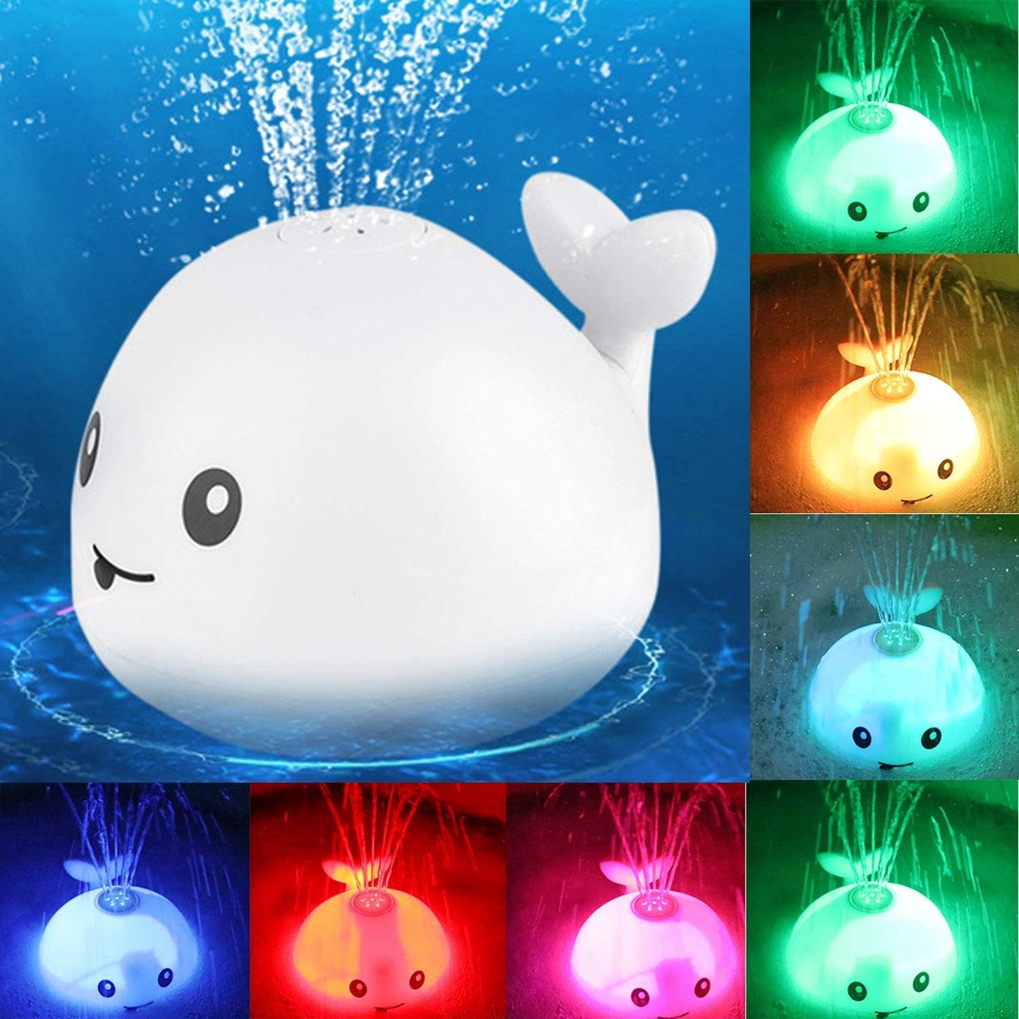 LED Baby Floating/Spraying Water Whale
