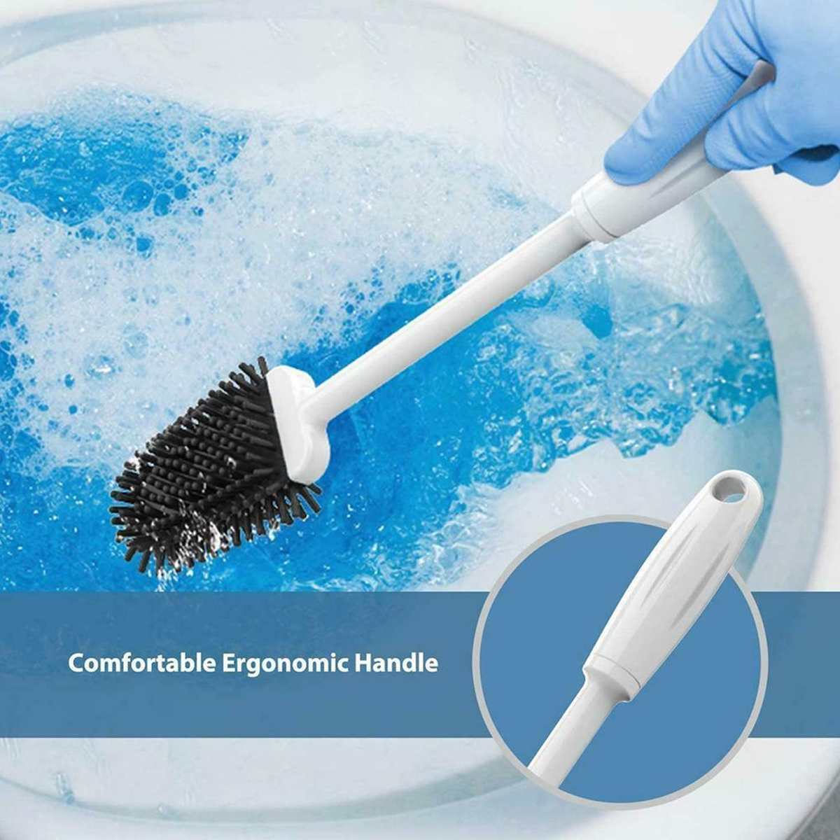 Bathroom Toilet Cleaning Brush And Holder Set