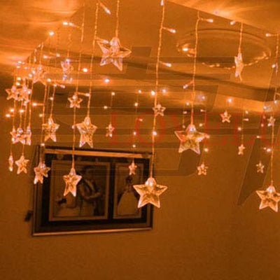 LED Curtain String Fairy Star Lights