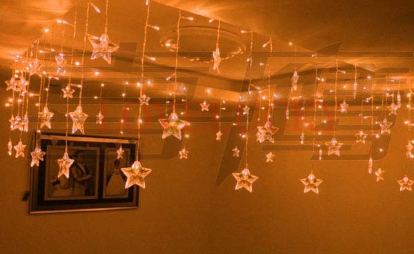 LED Curtain String Fairy Star Lights
